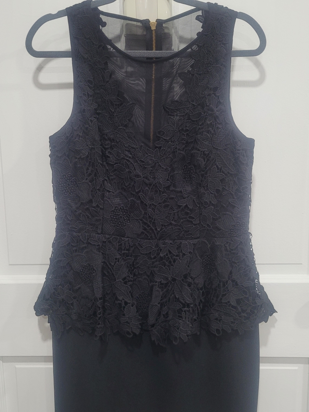 Betsy & Adam Black Lace Peplum Camisole